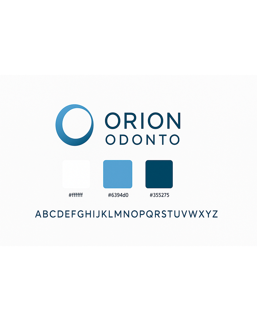 Brand board da identidade visual da Orion Odonto